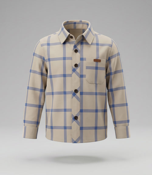 Camisa bebé cuadrillé 3 meses / Crudo