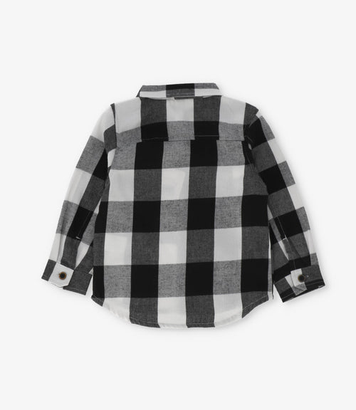 Camisa bebé niño cuadrillé 3 meses / Crudo