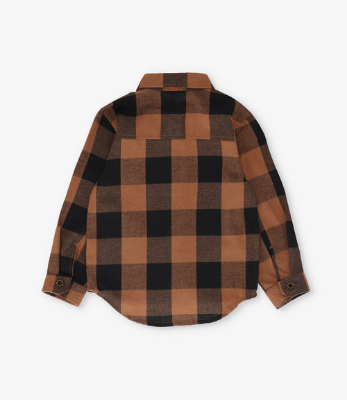 Camisa bebé niño cuadrillé 3 meses / Café