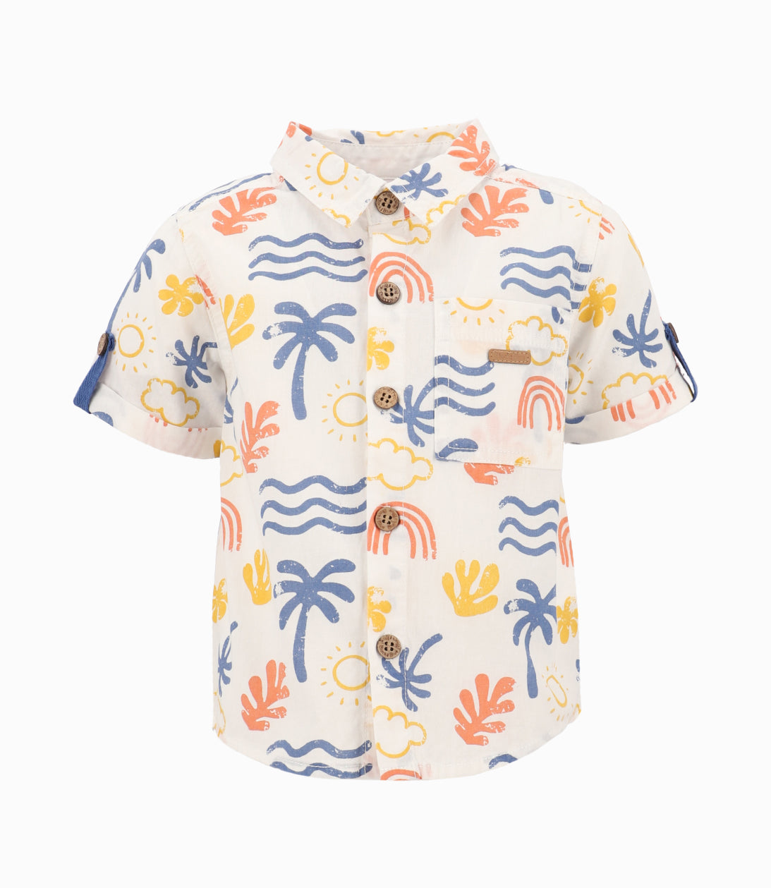Camisa Bebé Con Palmeras Y Hojas 3 meses / Crudo