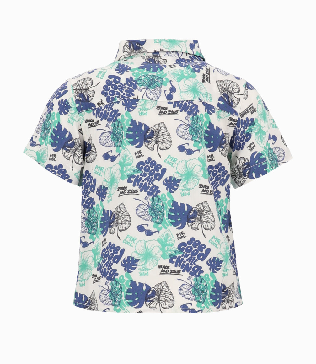 Camisa Bebé Con Hojas 3 meses / Blanco