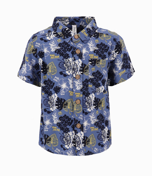 Camisa Bebé Con Hojas 3 meses / Azul Marino