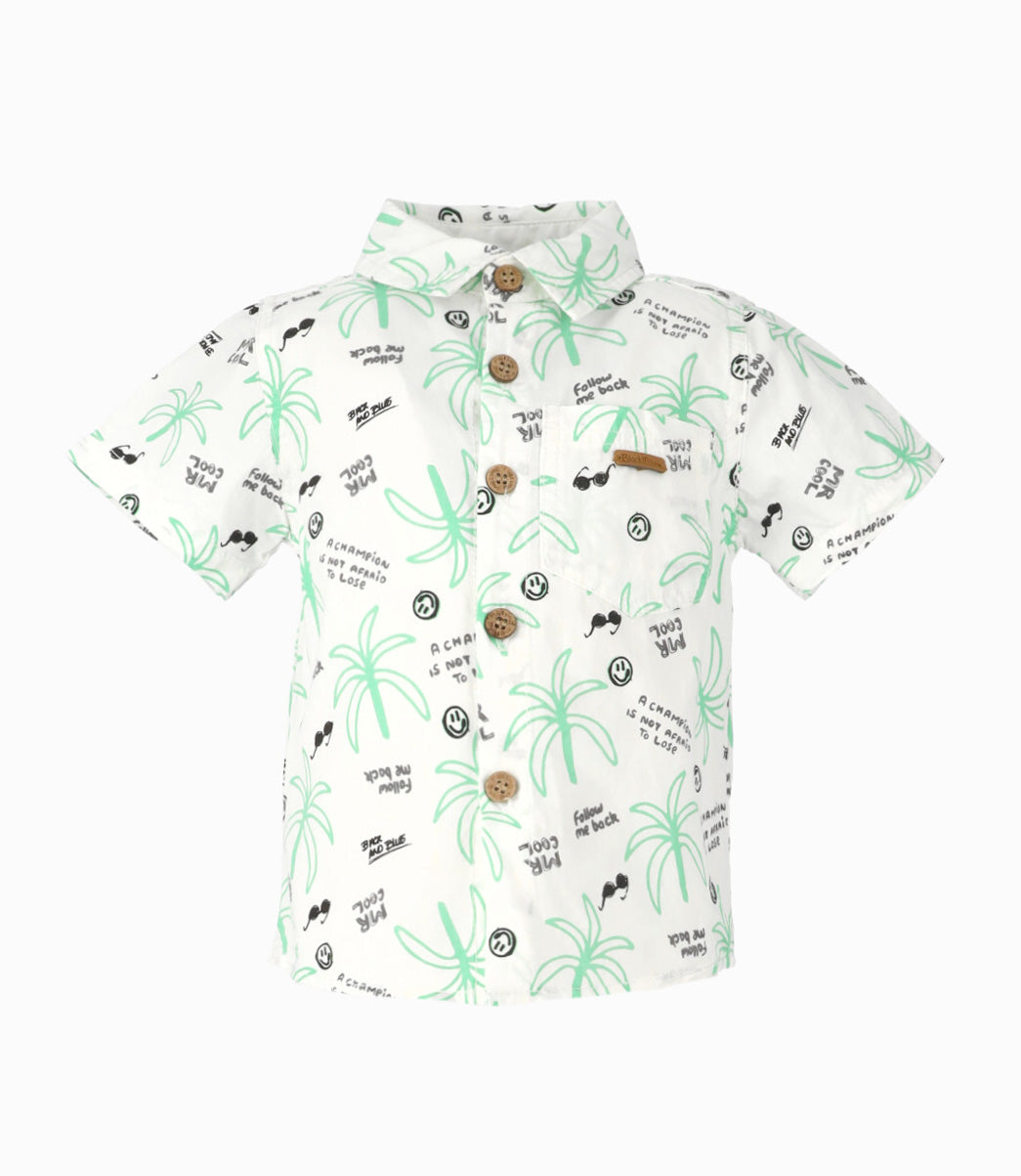 Camisa Bebé Con Palmeras 3 meses / Blanco