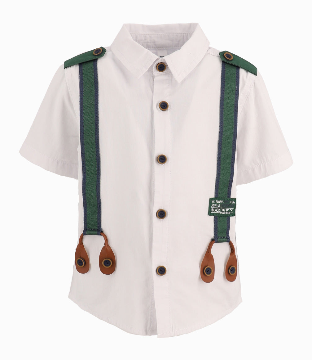 Camisa Bebé Con Suspensores 3 meses / Blanco