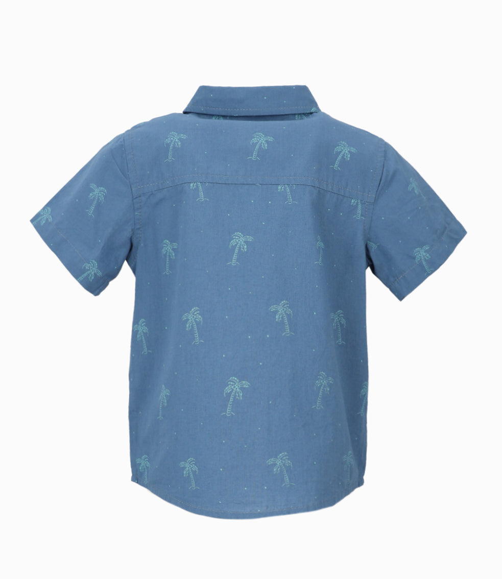 Camisa bebé con palmera 3 meses / Azul
