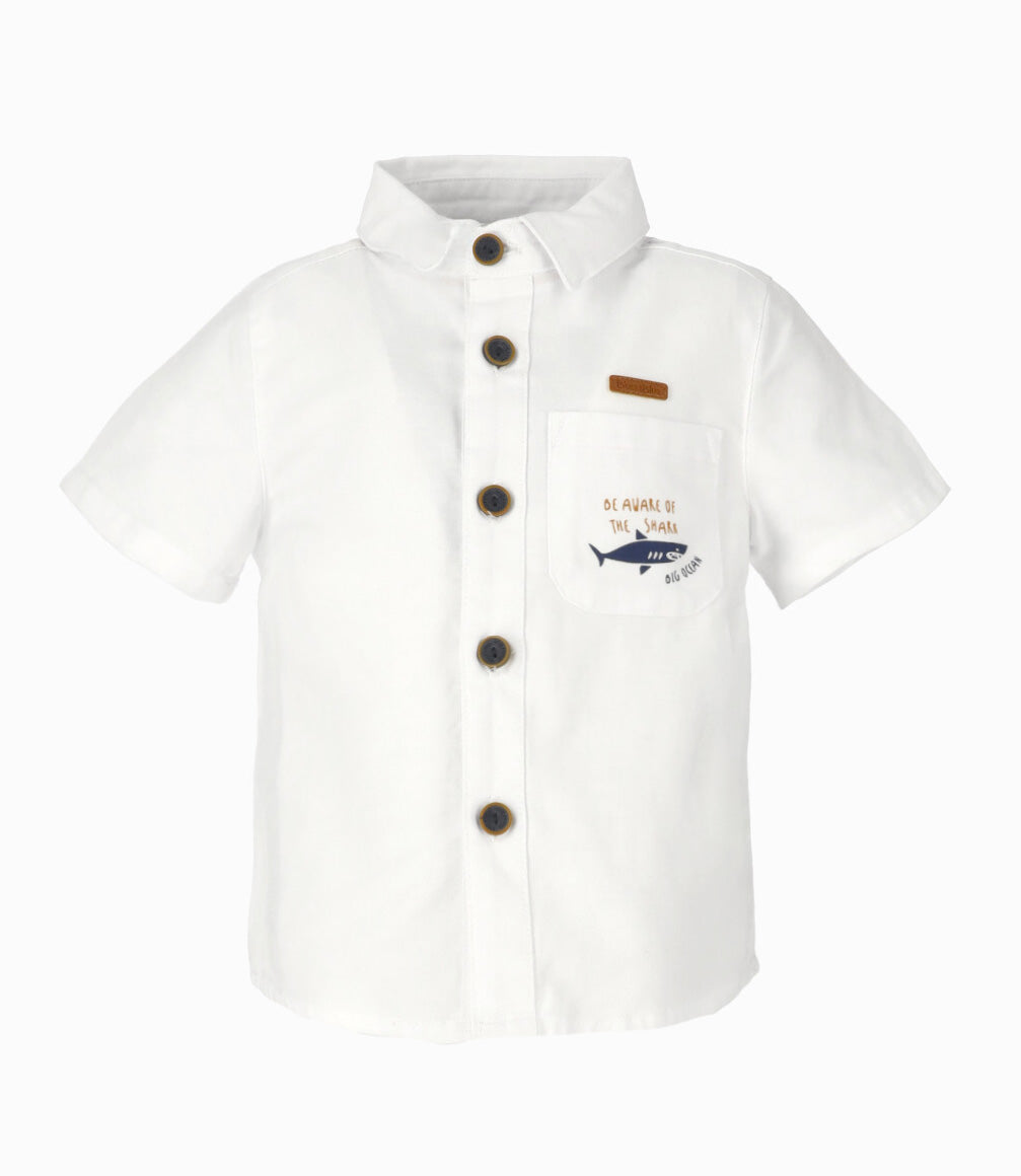 Camisa bebé con bolsillo 3 meses / Blanco