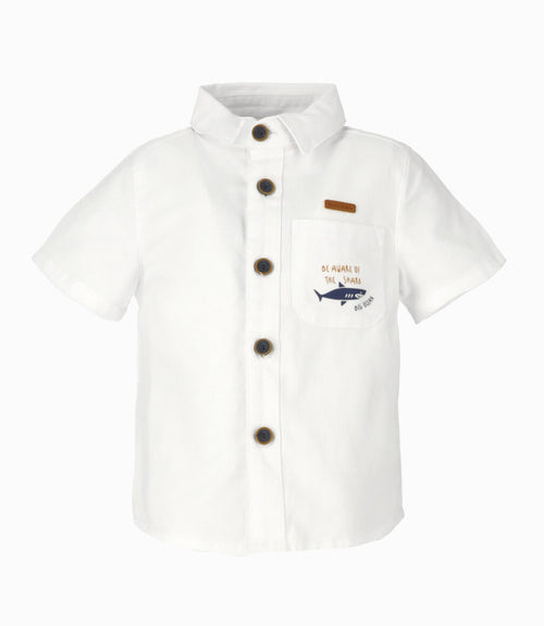 Camisa bebé con bolsillo 3 meses / Blanco