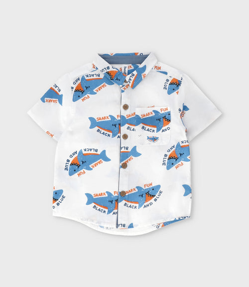 Camisa bebé niño con tiburones 3 meses / Azul