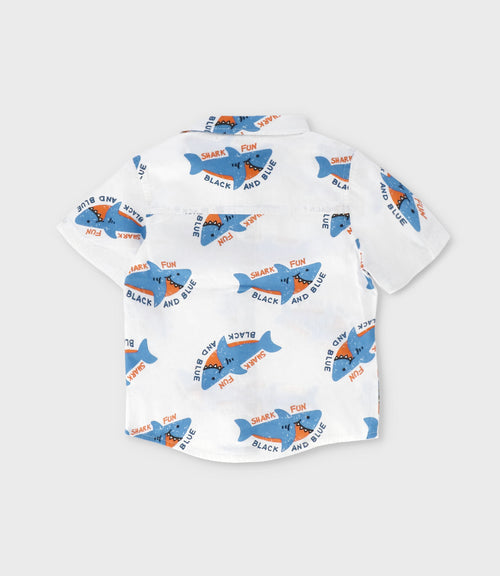 Camisa bebé niño con tiburones 3 meses / Azul