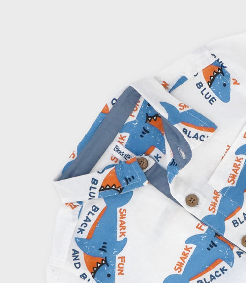 Camisa bebé niño con tiburones 3 meses / Azul