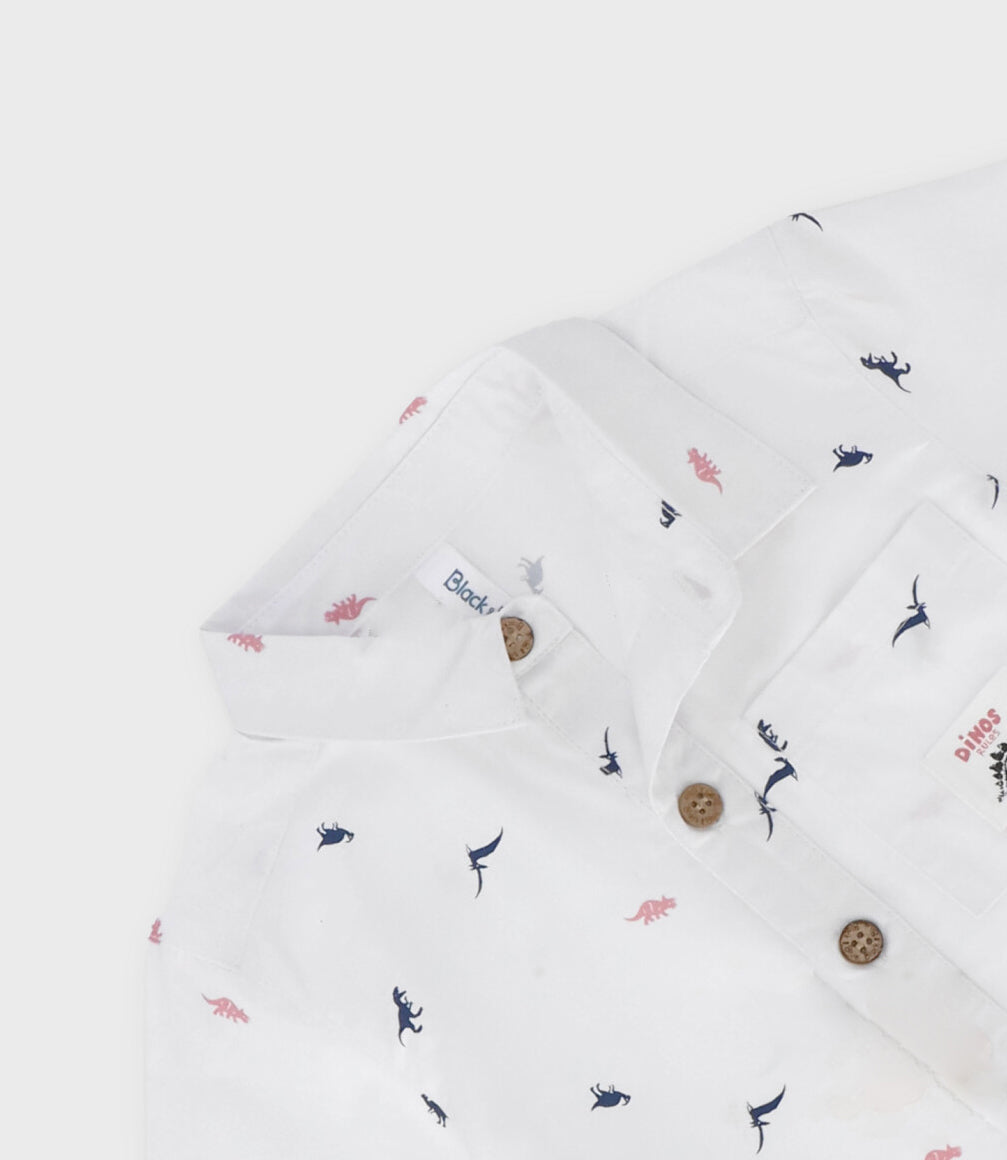 Camisa bebé niño con dinosaurios 3 meses / Blanco