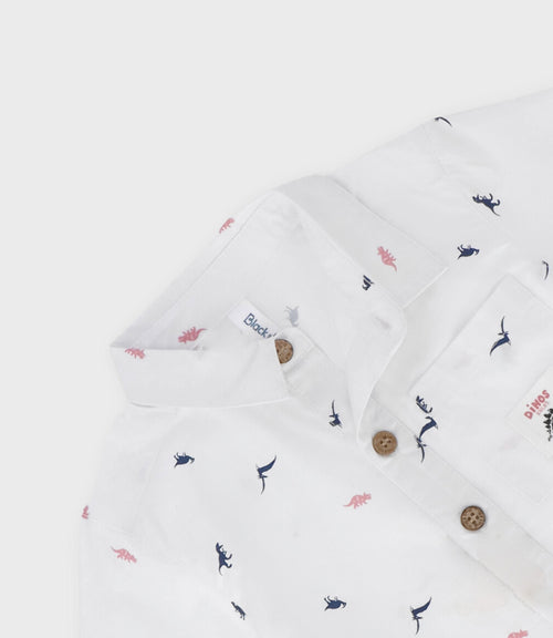 Camisa bebé niño con dinosaurios 3 meses / Blanco
