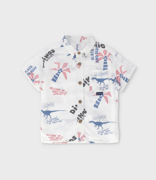 Camisa bebé niño dinos 3 meses / Blanco