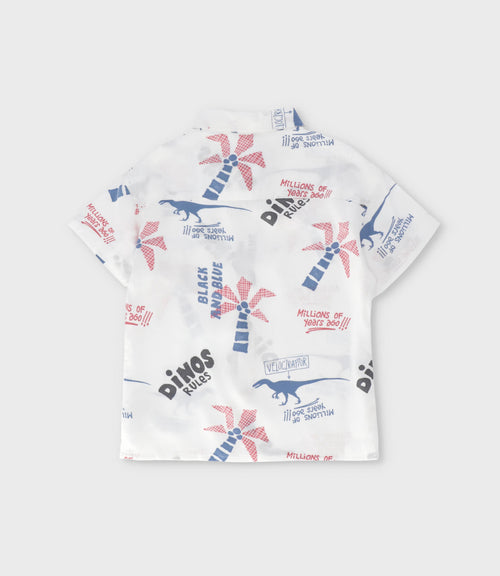Camisa bebé niño dinos 3 meses / Blanco