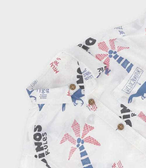 Camisa bebé niño dinos 3 meses / Blanco