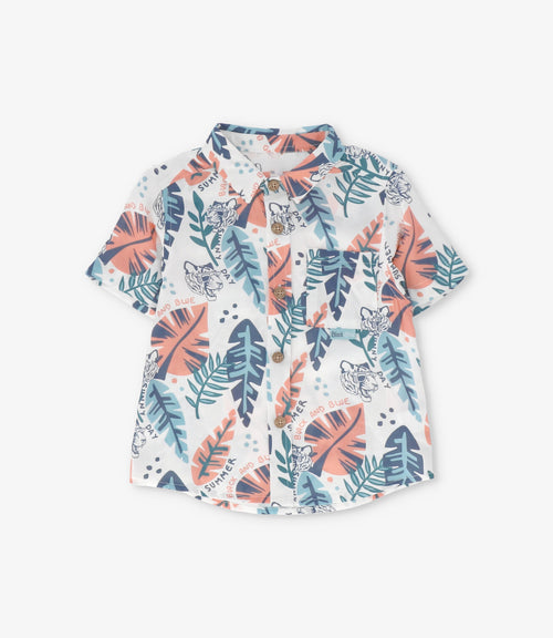 Camisa bebé niño con hojas 3 meses / Crudo