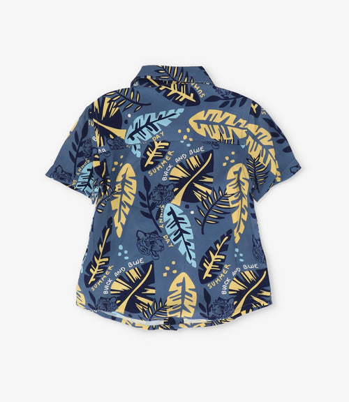 Camisa bebé niño con hojas 3 meses / Azul