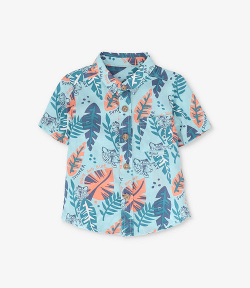 Camisa bebé niño con hojas 3 meses / Menta