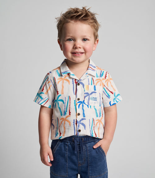 Camisa bebé palmeras 3 meses / Crudo