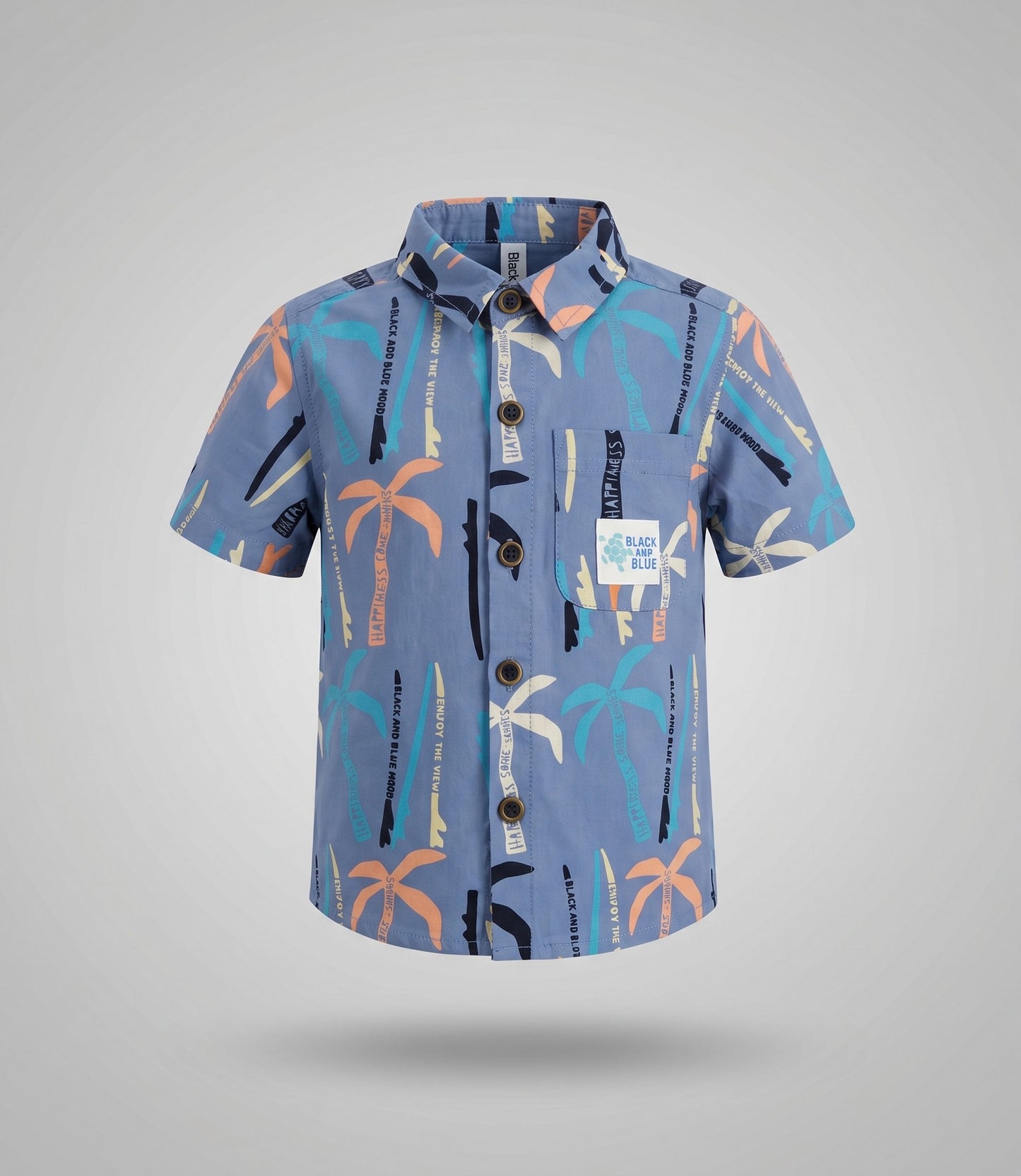Camisa bebé palmeras 3 meses / Azul