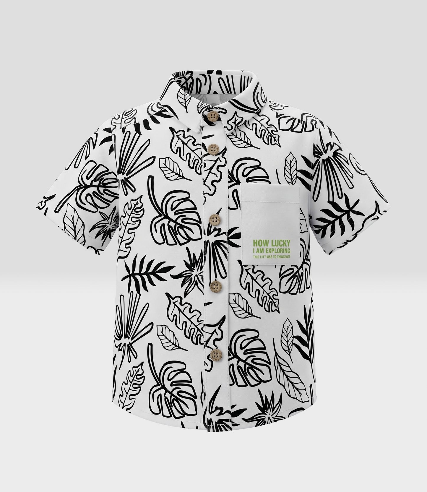 Camisa bebé niño hojas 3 meses / Crudo