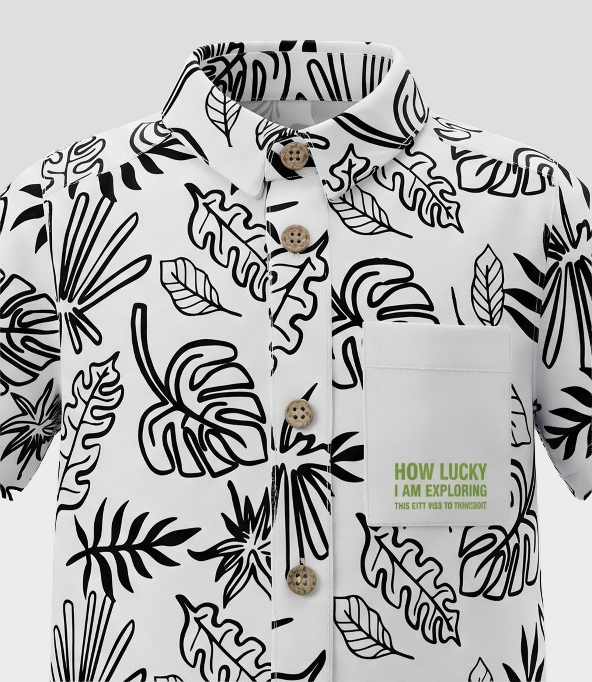 Camisa bebé niño hojas 3 meses / Crudo