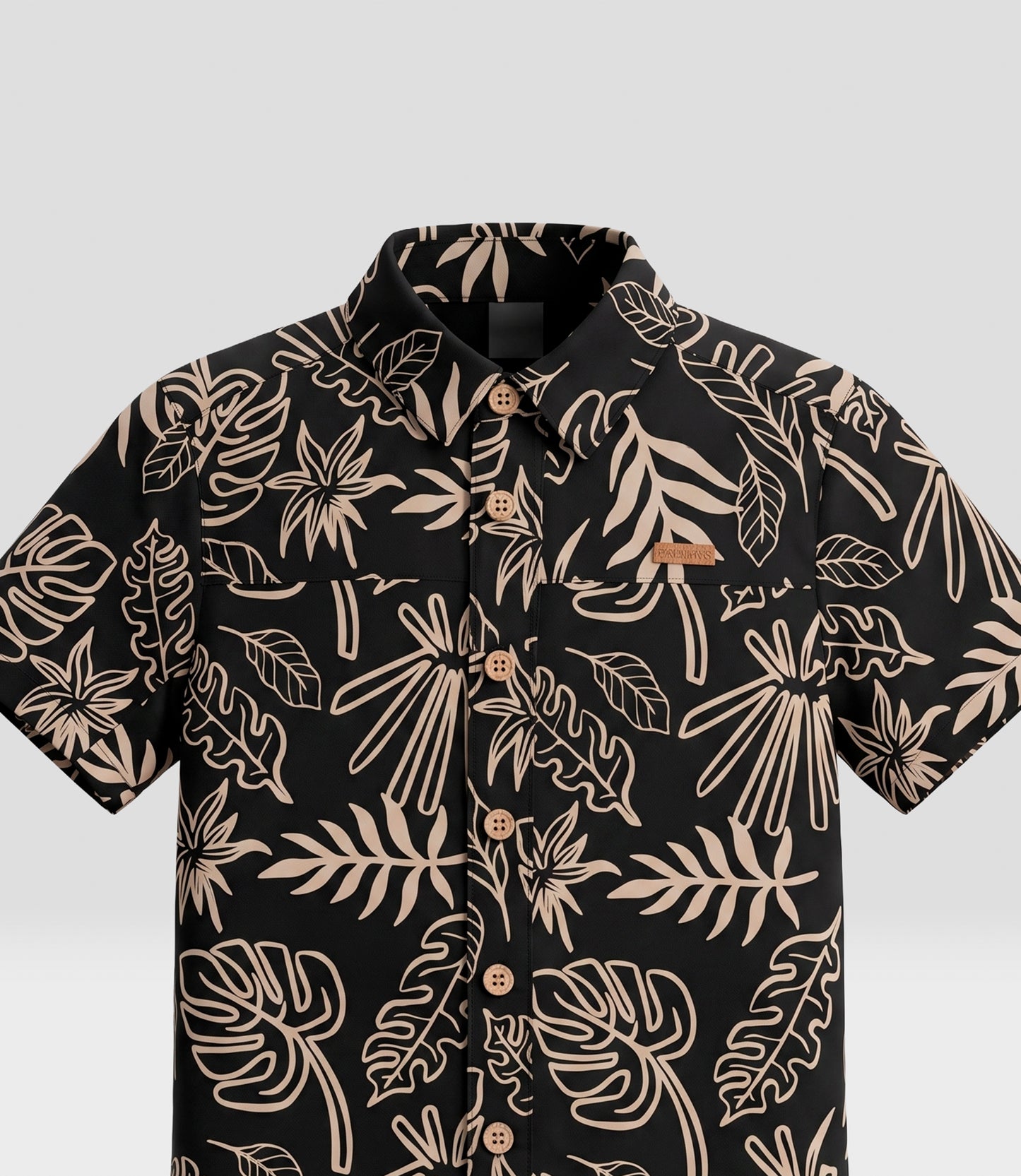 Camisa bebé niño hojas 3 meses / Negro