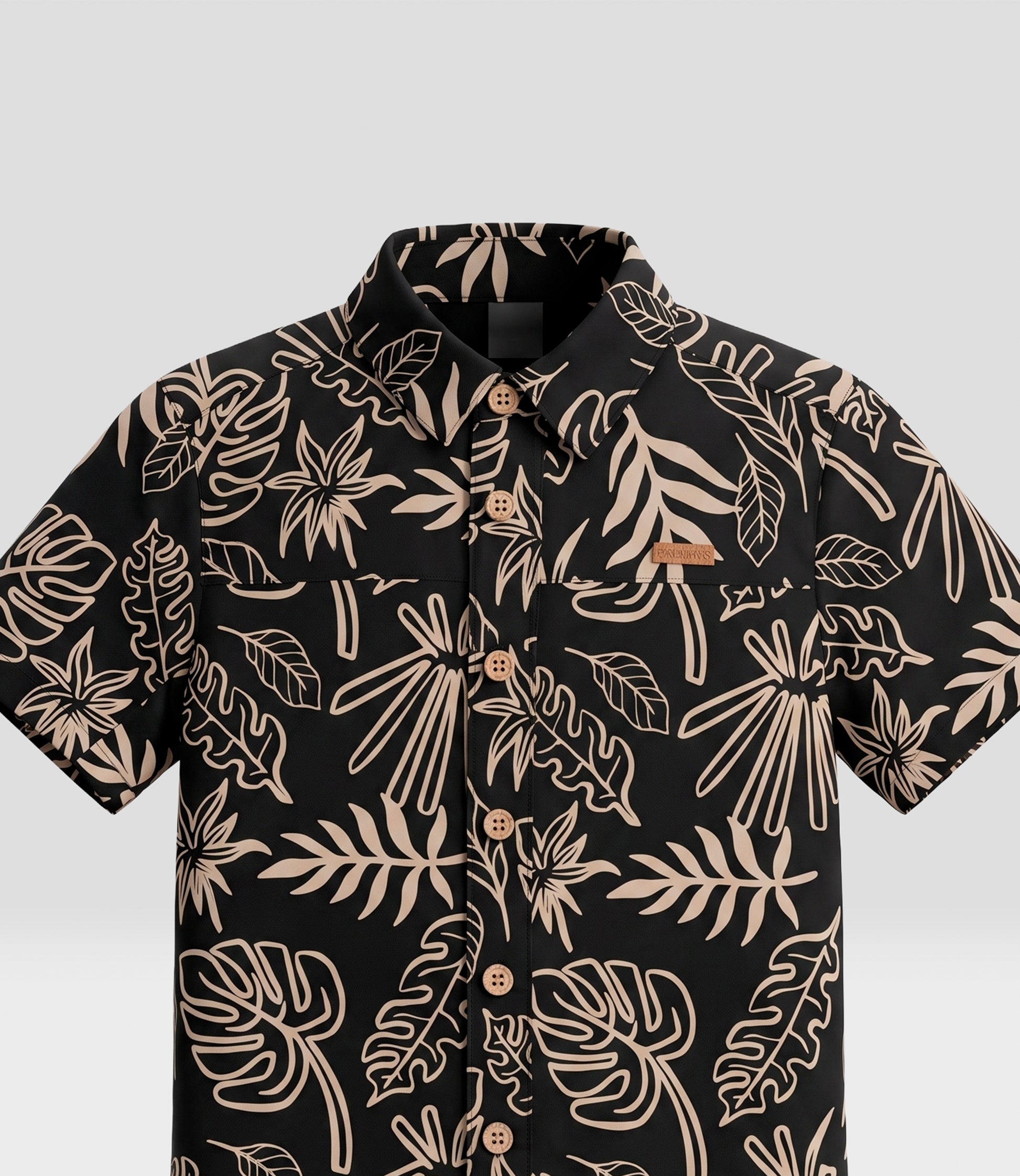 Camisa bebé niño hojas 3 meses / Negro