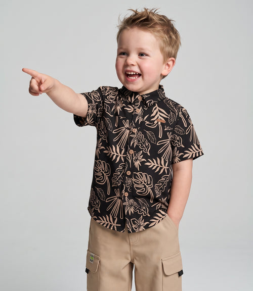 Camisa bebé niño hojas 3 meses / Negro