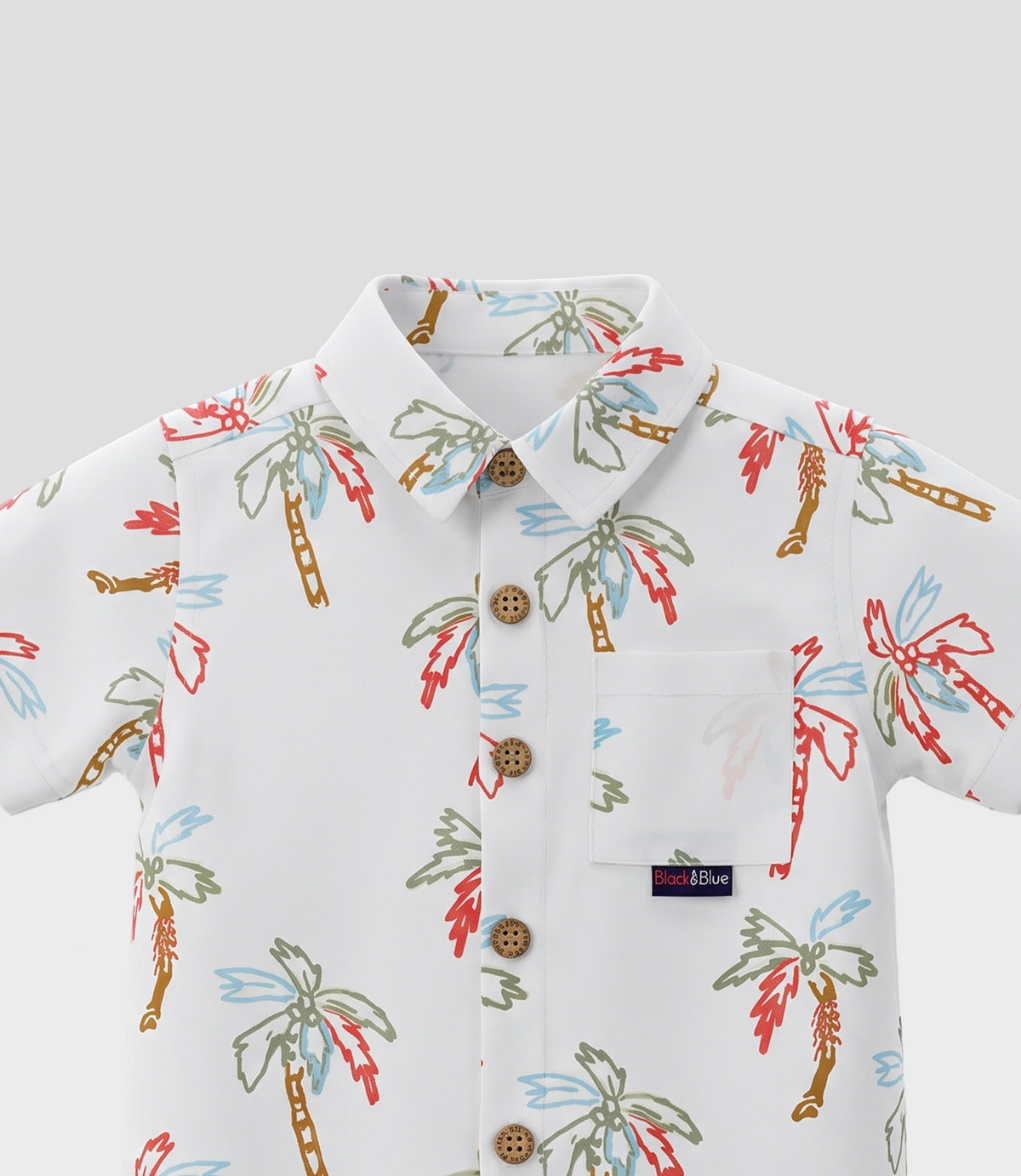 Camisa bebé niño palmeras 3 meses / Crudo