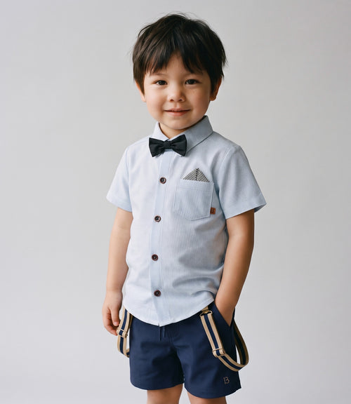 Camisa bebé con humita 3 meses / Celeste