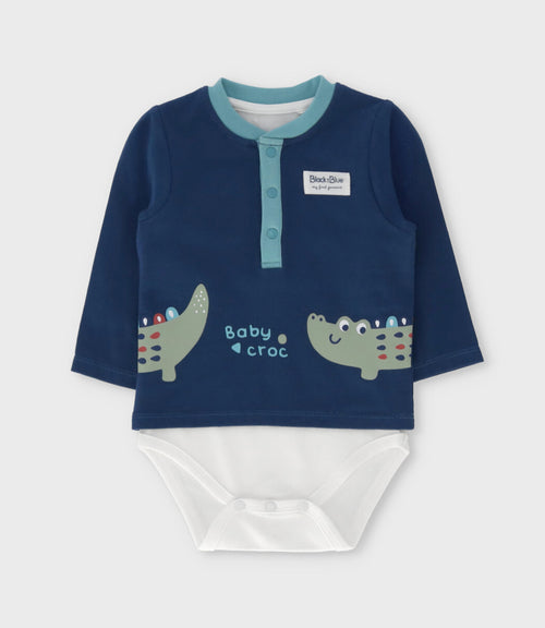 Body recién nacido con polera 0 meses / Azul Marino