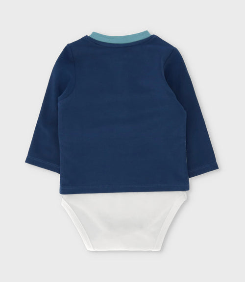 Body recién nacido con polera 0 meses / Azul Marino