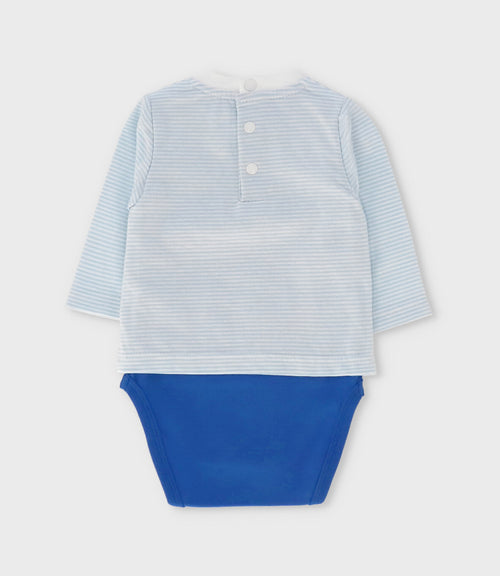 Body recién nacido con polera 0 meses / Celeste