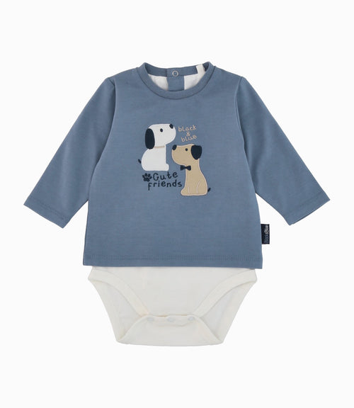Body recién nacido con polera 0 meses / Celeste