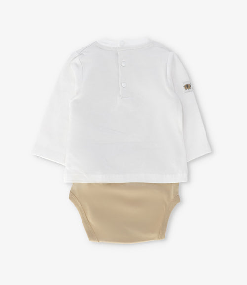 Body recién nacido con polera 0 meses / Crudo