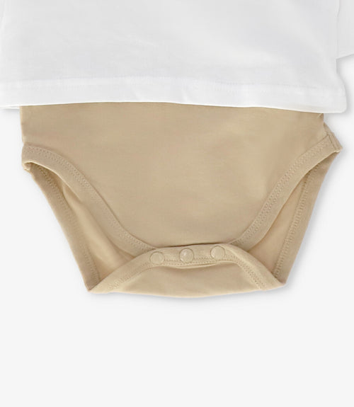 Body recién nacido con polera 0 meses / Crudo