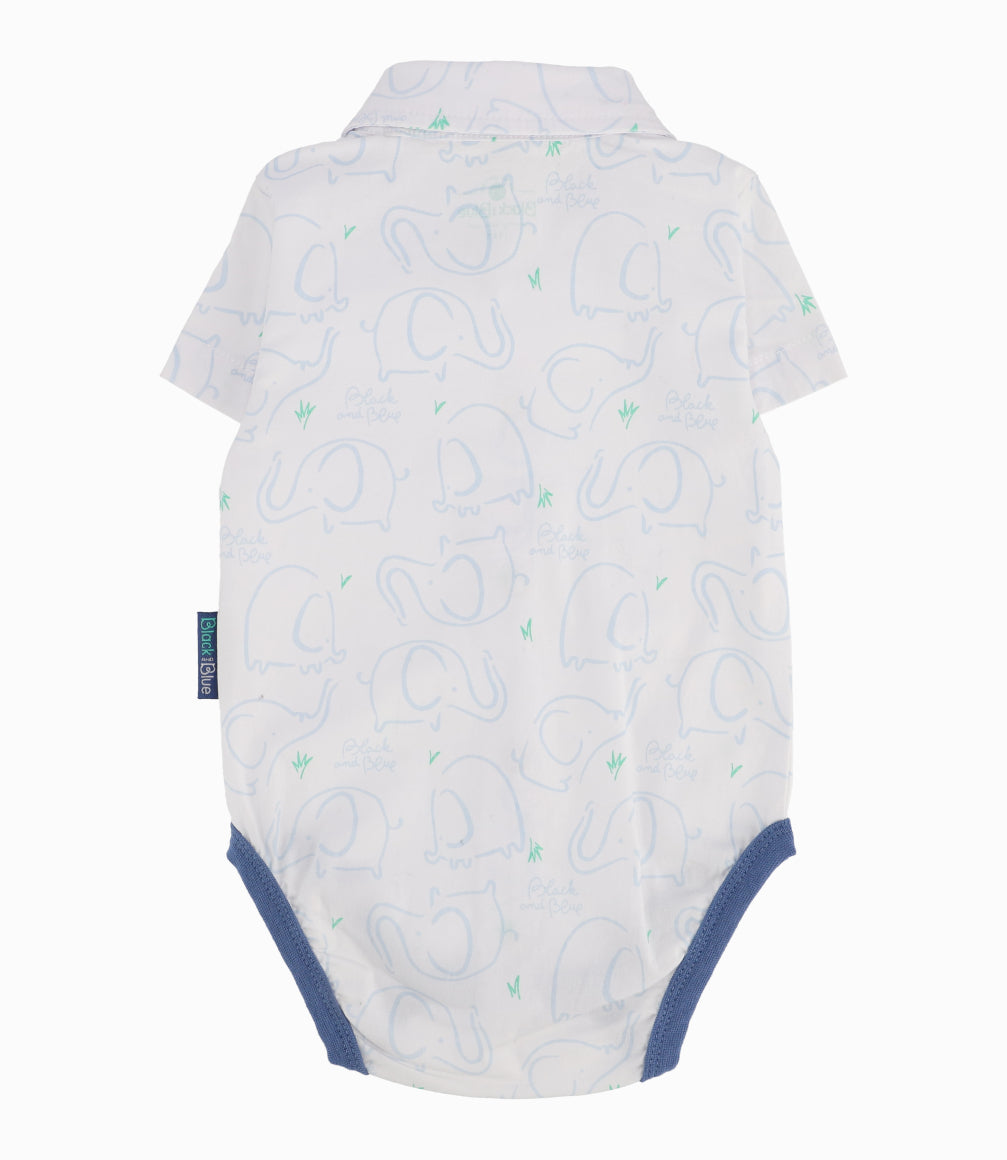 Body Recién Nacido Con Elefantes 0 meses / Blanco