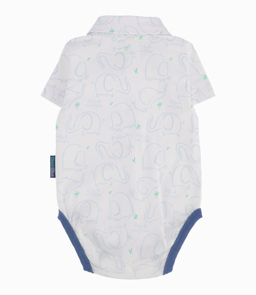 Body Recién Nacido Con Elefantes 0 meses / Blanco