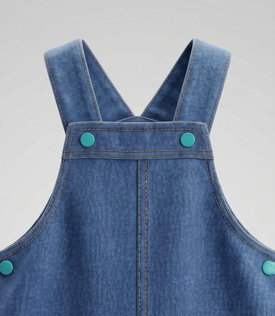 Jardinera recién nacido de denim con camaleón 0 meses / Azul Marino