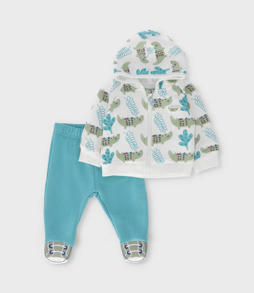 Buzo recién nacido con cocodrilos 0 meses / Blanco