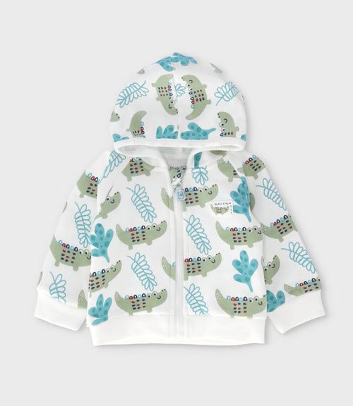 Buzo recién nacido con cocodrilos 0 meses / Blanco
