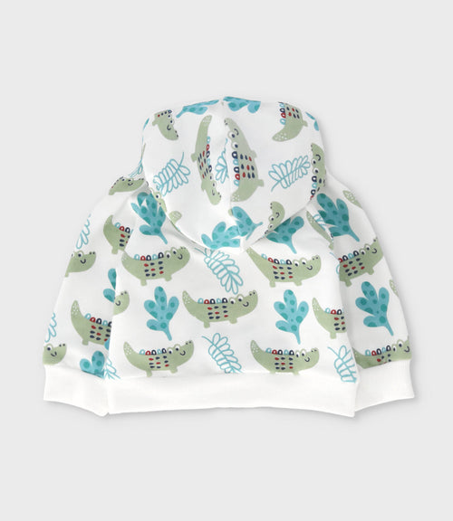 Buzo recién nacido con cocodrilos 0 meses / Blanco