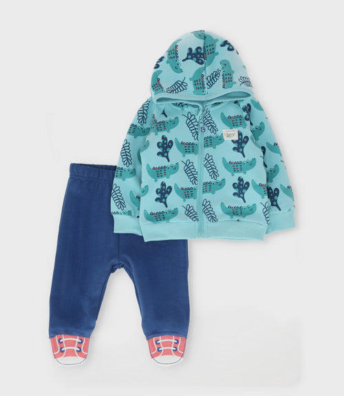 Buzo recién nacido con cocodrilos 0 meses / Menta