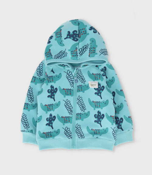 Buzo recién nacido con cocodrilos 0 meses / Menta