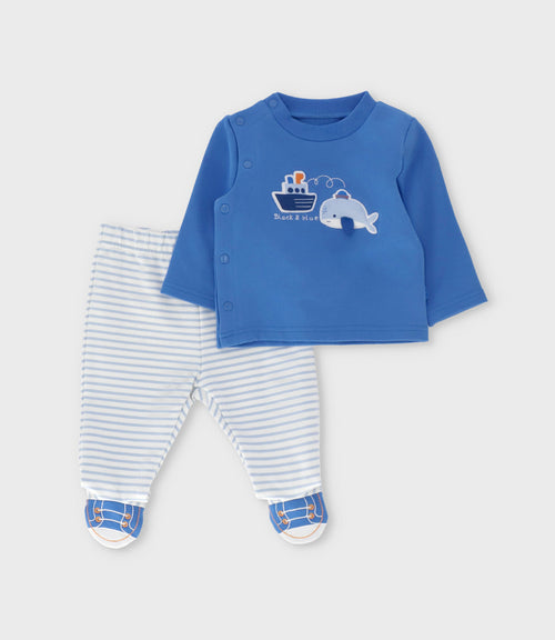 Buzo recién nacido con barquito 0 meses / Azul