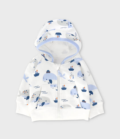 Buzo recién nacido con ballenas