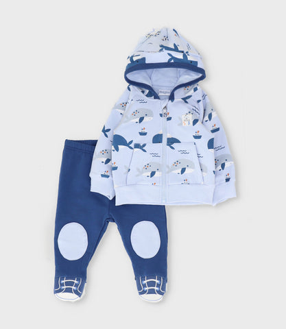 Buzo recién nacido con ballenas