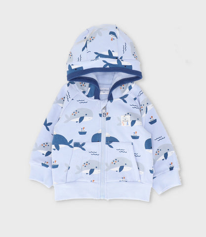 Buzo recién nacido con ballenas