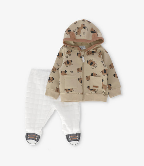 Buzo recién nacido con perritos 0 meses / Beige